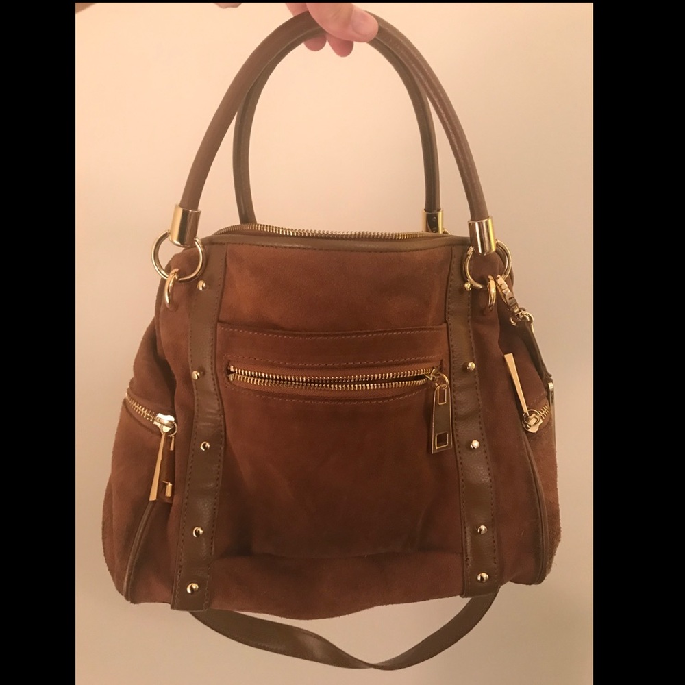 Aubrey Brooke Brown Suede Purse